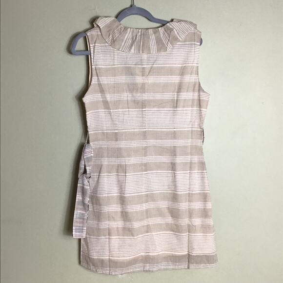 THML Dress Women Sz Medium NWT Tan Summer Sleeveless lined Ruffle knee l… - Picture 3 of 9